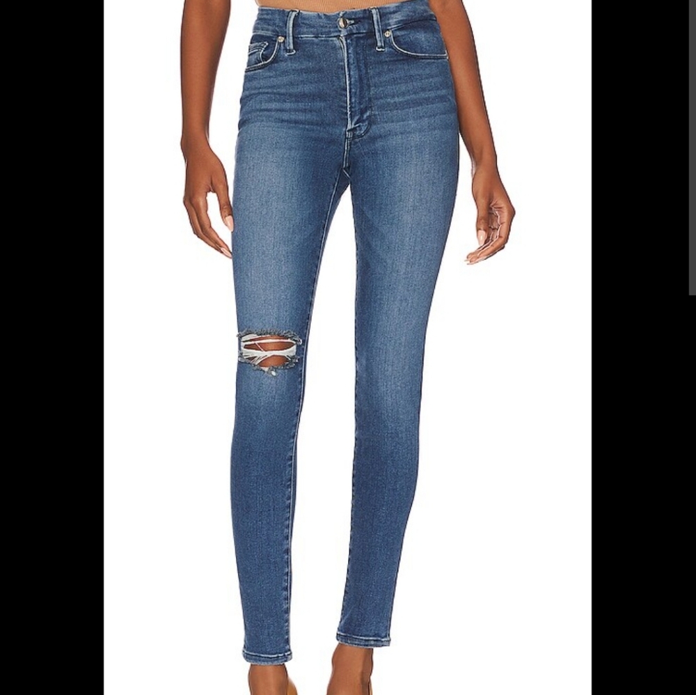 Good American Good Waist Always Fit Distressed Jeans